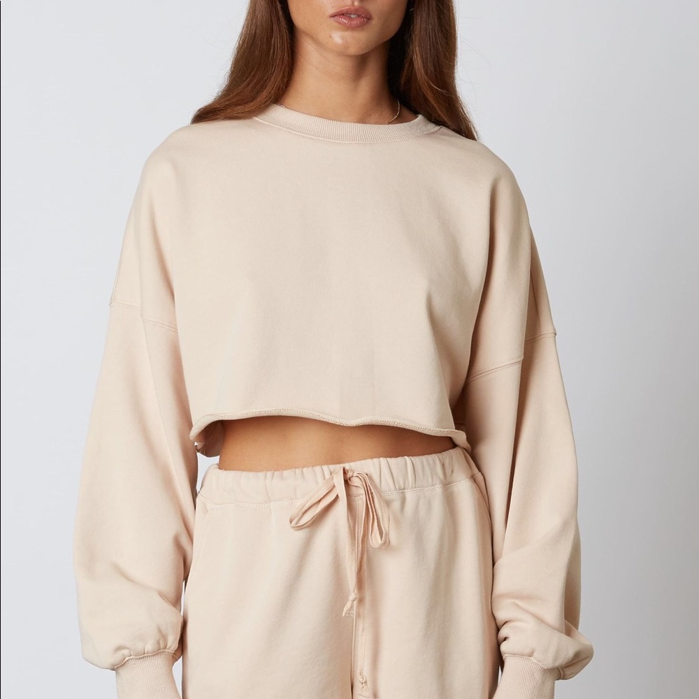 NWT Cotton Candy Nude Color Crop & Shorts Set